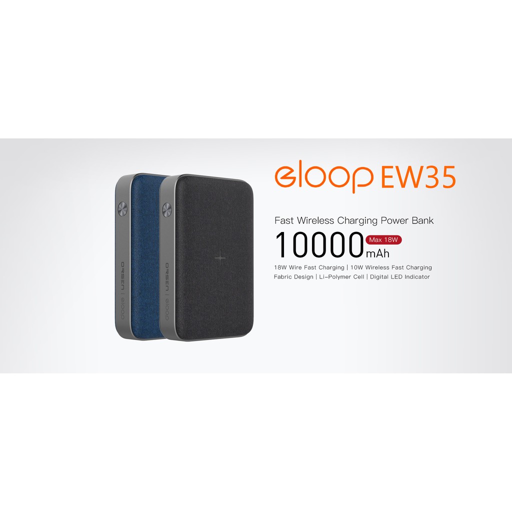 [Mã SKAMPUSHA7 giảm 8% đơn 250k]Pin Sạc Dự Phòng Không Dây Eloop EW35 10.000mAh - Hãng Phân Phối Chính Thức