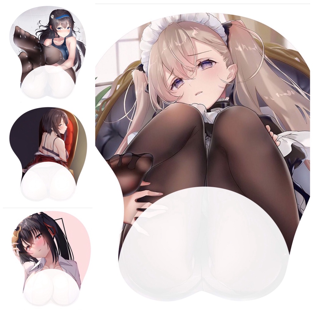 Tấm Lót Chuột Hình Anime 3D Sexy, Có Đệm Tay Silicon Chống Mỏi