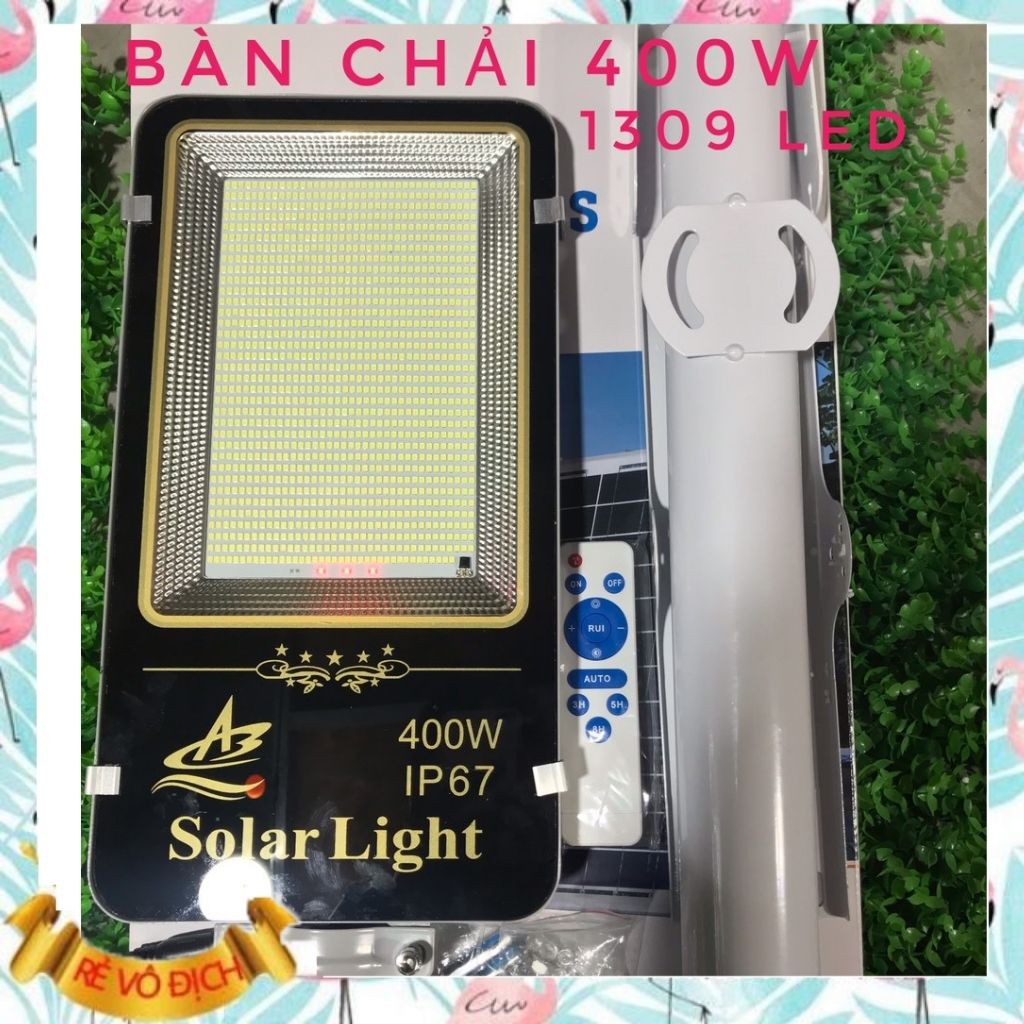 Đèn năng lượng mặt trời bàn chải 400w chống nước IP67 vỏ nhôm đúc có giấy bảo hành