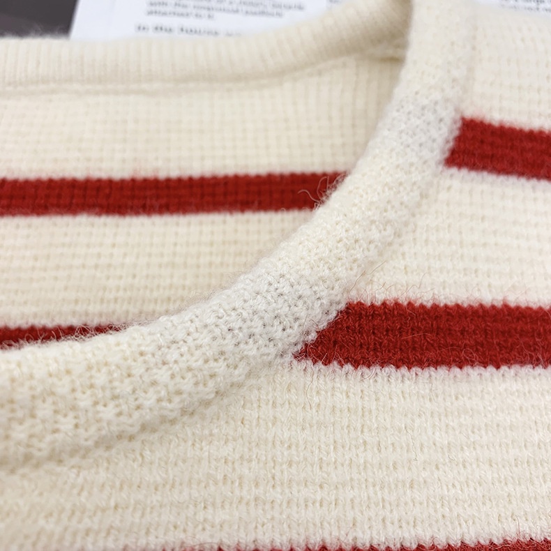 Đen Áo Khoác cardigan Dệt Kim Dáng Ngắn Cổ Tròn Kẻ Sọc Thời Trang Mùa Thu 2023