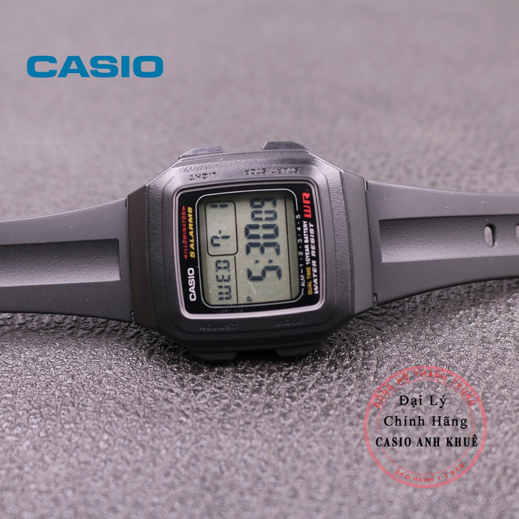 Đồng hồ nam Casio F-201WA-1ADF dây nhựa