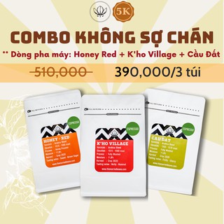 Combo 03 gói cà phê pha máy espresso 100% arabica the married beans / tiết kiệm 120.000