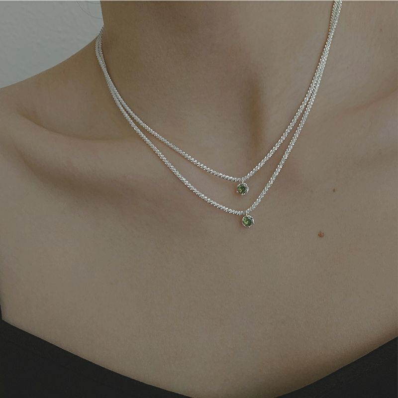 Dây chuyền hoa tuyết đá xanh nhân tạo. Cam kết 100% bạc s925