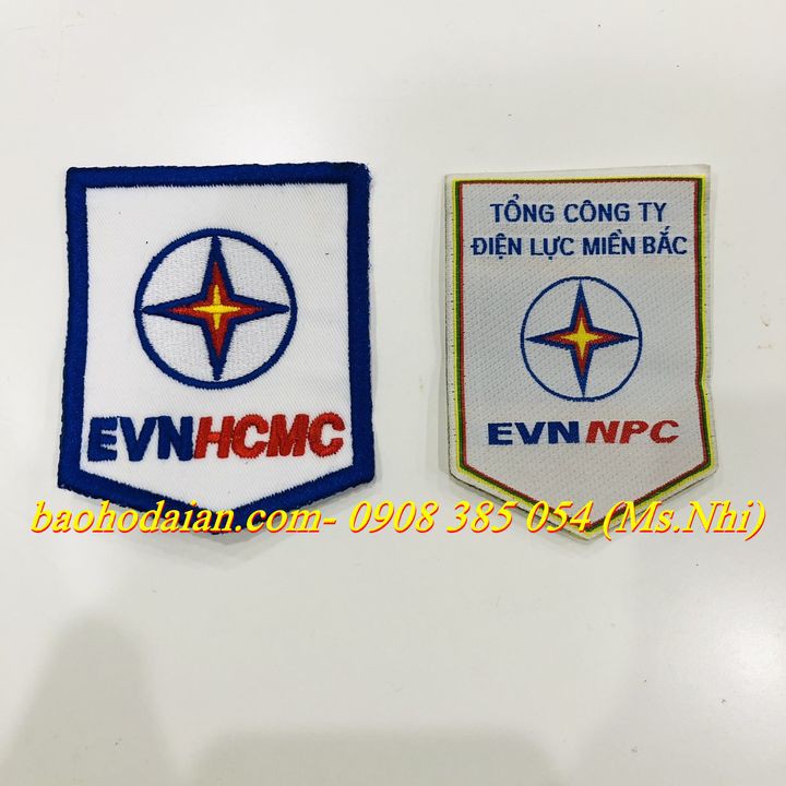 Logo đồng phục nhân viên điện lực thêu sẵn - Hình thật