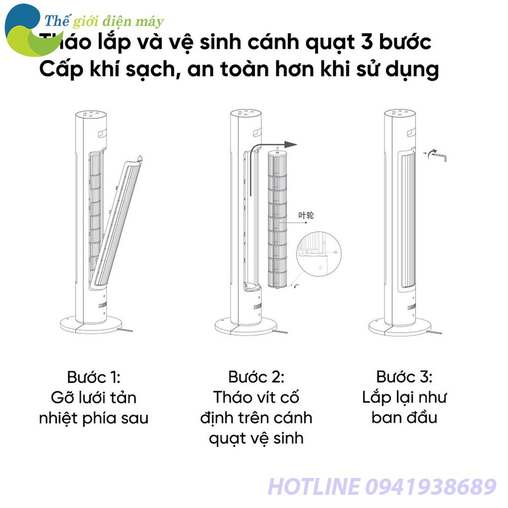 Quạt tháp thông minh Xiaomi Mijia DC inverter BPTS01DM - Bảo hành 6 tháng - Shop Thế Giới Điện Máy