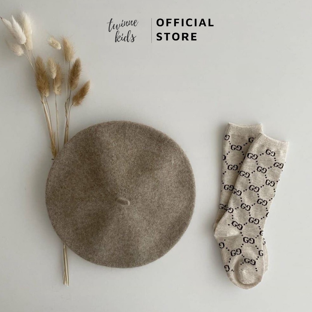 Mũ nồi cho em bé, mũ beret sơ sinh chất liệu nỉ len phong cách Hàn Quốc