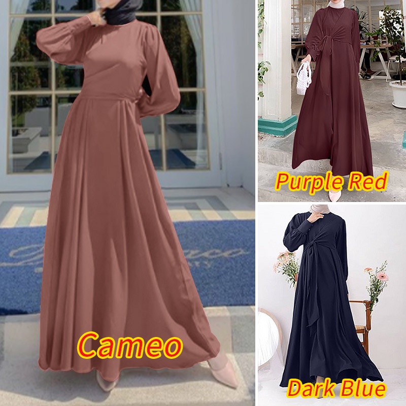 Đầm maxi Zanzea dài tay form rộng phong cách thanh lịch dành cho nữ