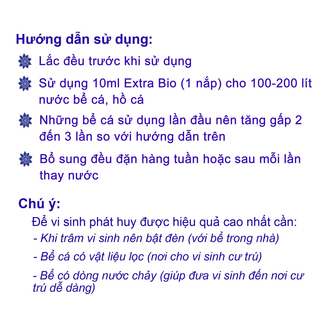 Vi sinh Extra Bio 1000ml, vi sinh bể cá, hồ cá giúp làm trong nước, khử mùi tanh hôi, giảm độc tố, ngăn ngừa rêu hại