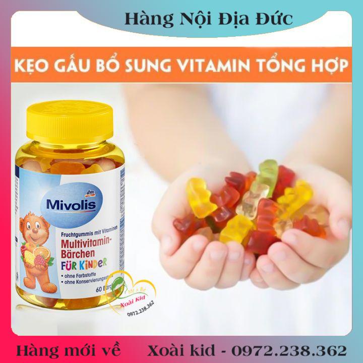 Kẹo Gấu Bổ Sung Vitamin Tổng Hợp Cho Trẻ Mivolis, Vị Trái Cây, 60 Viên - Nội Địa Đức Đủ Bill