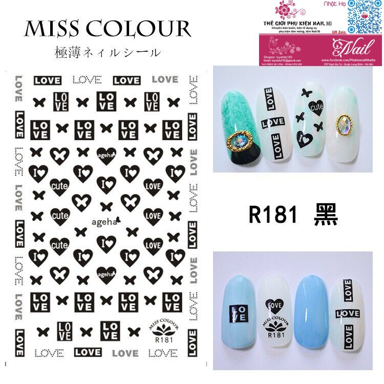 Nail Sticker Hình Chữ Dán Móng Tay Họa Tiết Mới Đẹp - Lẻ 1 Cái