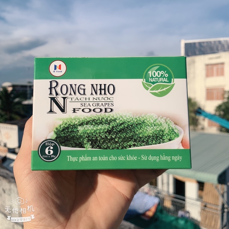 [Hộp 240G/12 Gói x20G] Rong nho tách nước Ogranic + Tặng 1 Chai Nước Chấm Mè Rang KEWPIE 180ml