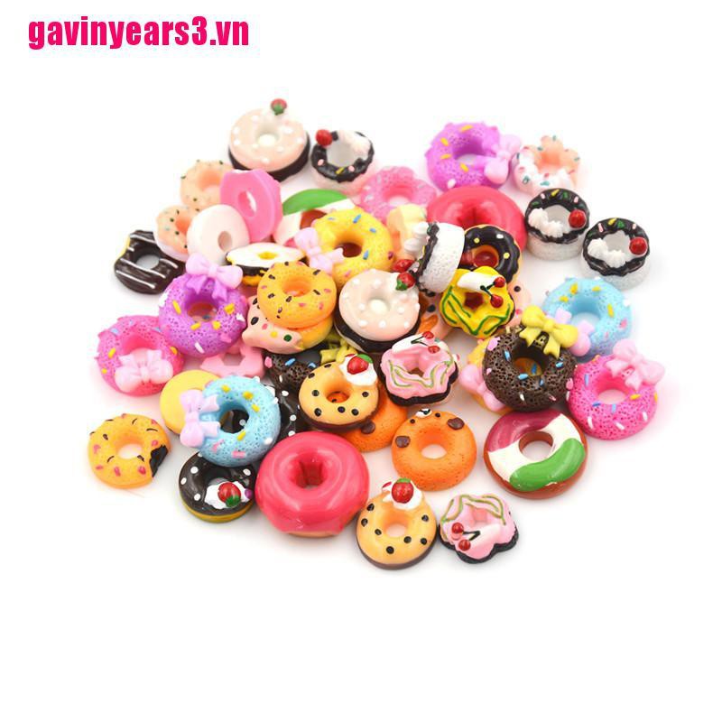 Bộ 10 Bánh Donut Bằng Nhựa Dùng Trang Trí Điện Thoại