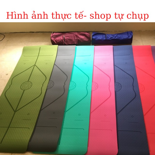 Thảm Tập YOGA 2 Lớp 8mm Thảm YOGA TPE Định Tuyến Cao Cấp Chống Trơn Trượt Tập Gym - Tặng Túi Đựng