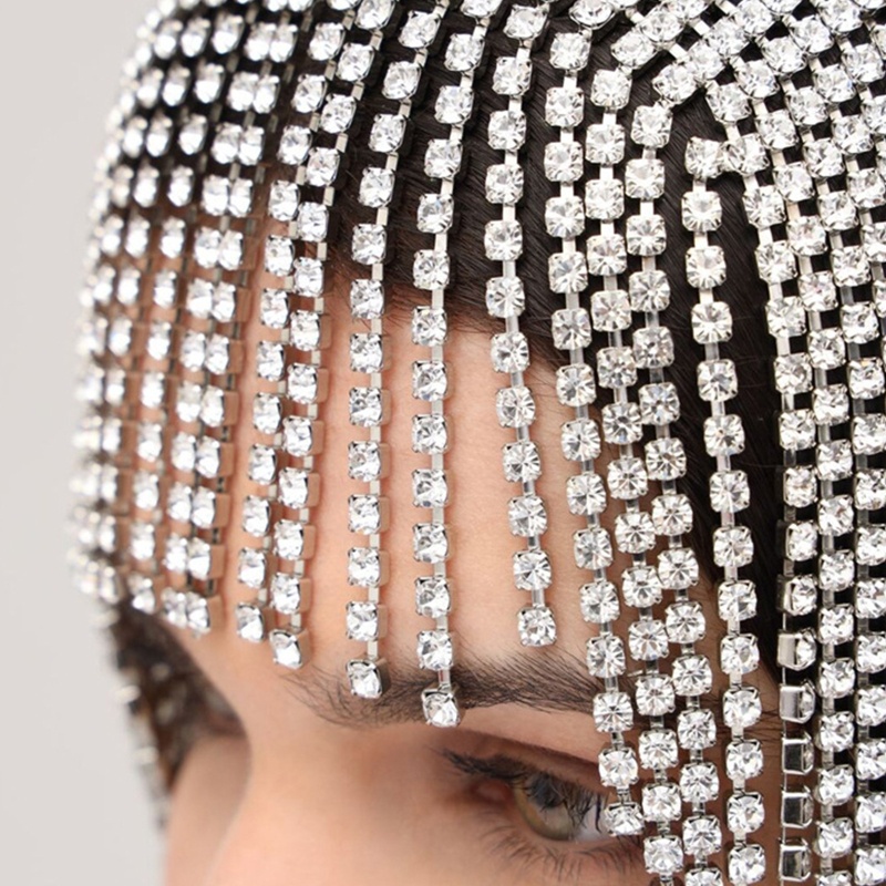 Flgo Chuỗi Cài Tóc Đính Đá Sang Trọng Cho Cô Dâu