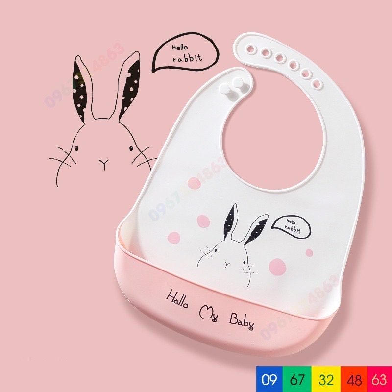 Yếm ăn dặm silicon cho bé có máng chống thấm đồ dùng cao cấp hình thú siêu cute tiện dụng