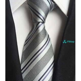 Cavat Nam Sọc Xám Nam Tính, Lịch Lãm 8cm FITTOP CAVAT-011