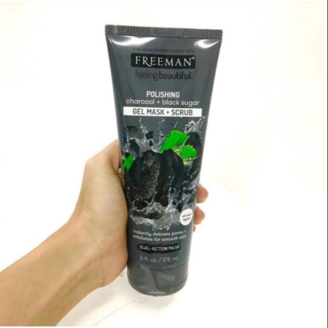 MẶT NẠ đường đen và than hoạt tính FREEMAN FACIAL POLISING MASK- CHARCOAL AND BLACK SUGAR