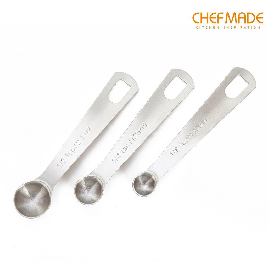 Bộ 6 Muỗng Đo Lường CHEFMADE WK9268 Bằng Thép Không Gỉ Dùng Để Làm Bánh Tiêu Chuẩn FDA