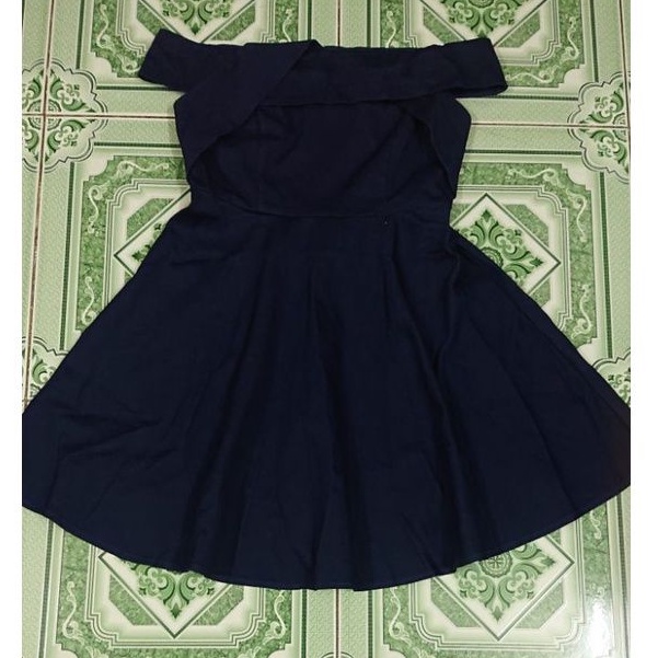 Đầm Váy Denim Trễ vai,  dáng xoè hàng Hiệu