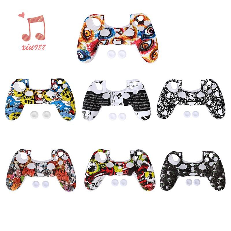 Vỏ Bọc Silicone Chống Trượt + 2 Nút Bấm Cho Tay Cầm Chơi Game Ps4 Pro Slim