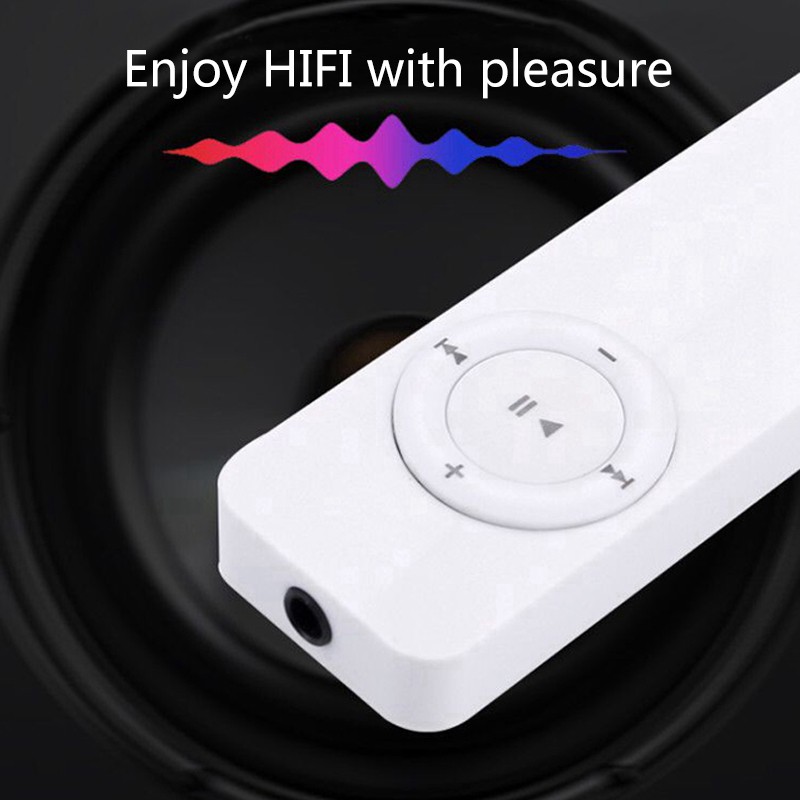 Portable USB Sport U Disk Mini Mp3 Music Player Support 32GB &lt;br&gt; TF Card(white)