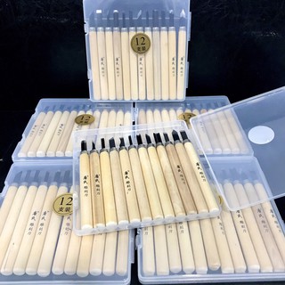 Bộ dao nạy màn hình điện thoại, nạy kính lưng điện thoại, khắc gỗ, khắc dưa hấu 12 cây cán gỗ loại xịn