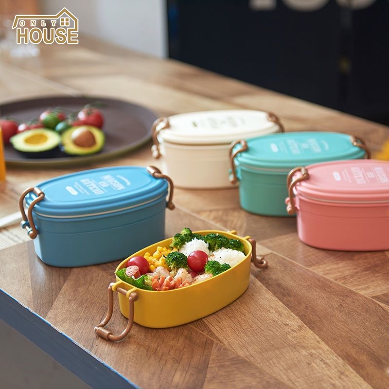 ONLY HOUSE Hộp cơm Hai Tầng Cách Nhiệt Đơn Giản Phong Cách Nhật Bản