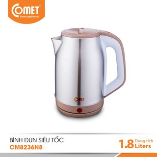 Bình Đun, Ấm Đun Siêu Tốc Comet CM8236 (1.8L-1500W) - Thân ruột inox 304 cao cấp