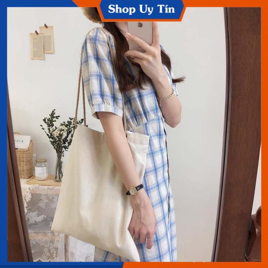 Đầm Caro Kẻ Sọc  Váy Công Sở Cao Cấp Thiết Kế Suông Kiểu BabyDoll Hàn Quốc Đi Dự Tiệc Cưới, Đi Chơi Xanh VD046 | BigBuy360 - bigbuy360.vn