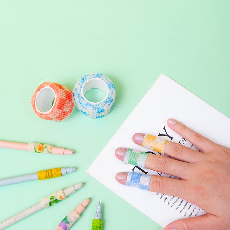 Băng Quấn Bảo Vệ Ngón Tay Tự Dính Co Dãn Nhiều Màu Khi Viết Bài, Chơi Thể Thao Cho Học Sinh Sinh Viên