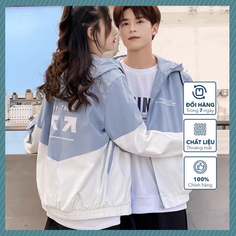 Áo khoác đôi nam nữ  ❤️ [FREESHIP]❤️  2022 áo đôi áo cặp áo khoác dù nam áo khoác nữ Hàng chụp thật ms51 Menfashion
