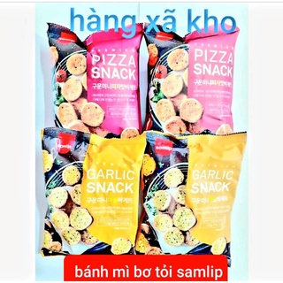 2 vị snack bánh mì samlip bơ tỏi và pizza hàn quốc 120gr gói