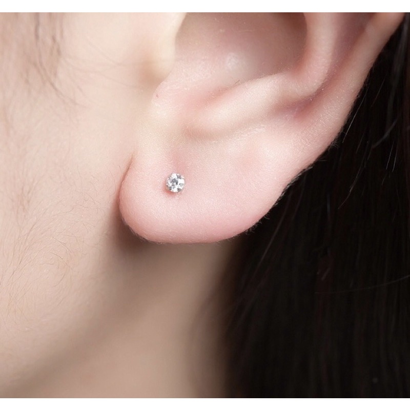 Bông tai kim cương đính nụ đá size mini Yukimishop Yukimishop