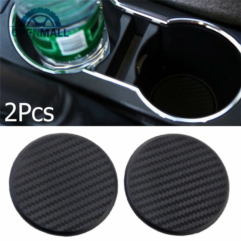 Bộ 2 miếng lót cốc nước bằng sợi carbon dùng trên xe hơi