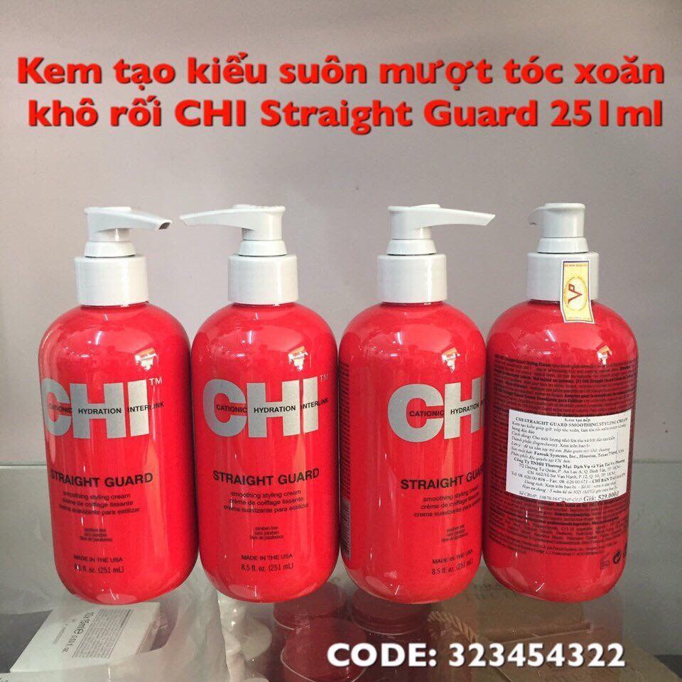 #CHI_USA_CHÍNH_HÃNG_100% Kem tạo nếp CHI Straight Guard Smoothing Styling Cream 251g