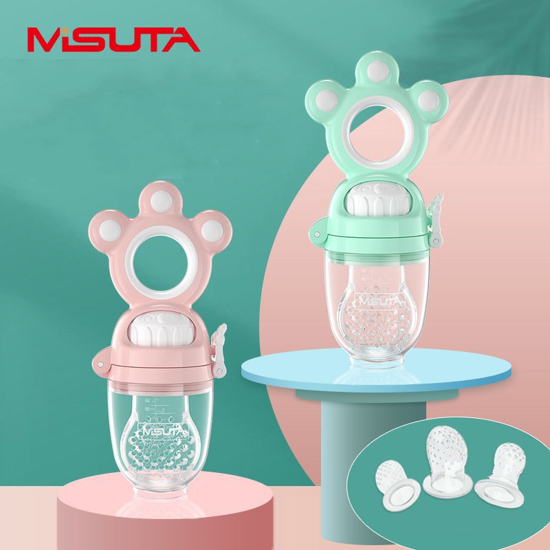 Túi Nhai Ăn Dặm MISUTA Chống Hóc Cho Bé 3 Size Chất Liệu Silicon An Toàn - Little Bear