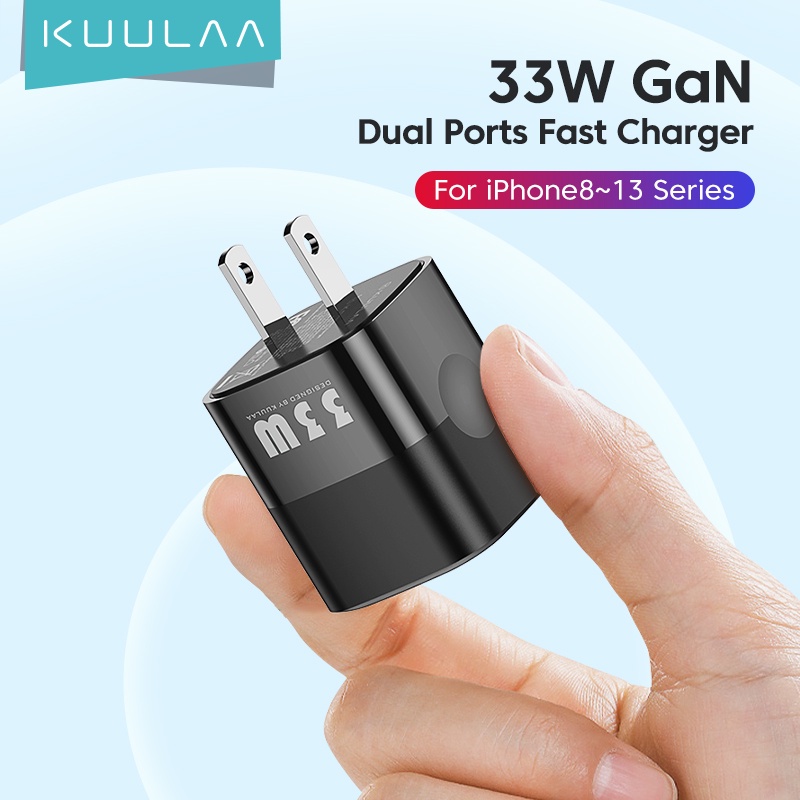 Củ Sạc KUULAA 4.0 3.0 33W PD 3.0 Sạc Nhanh Phích Cắm US EU Cho iPhone