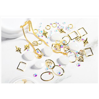 đá mắt mèo charm set tráng trí móng nail
