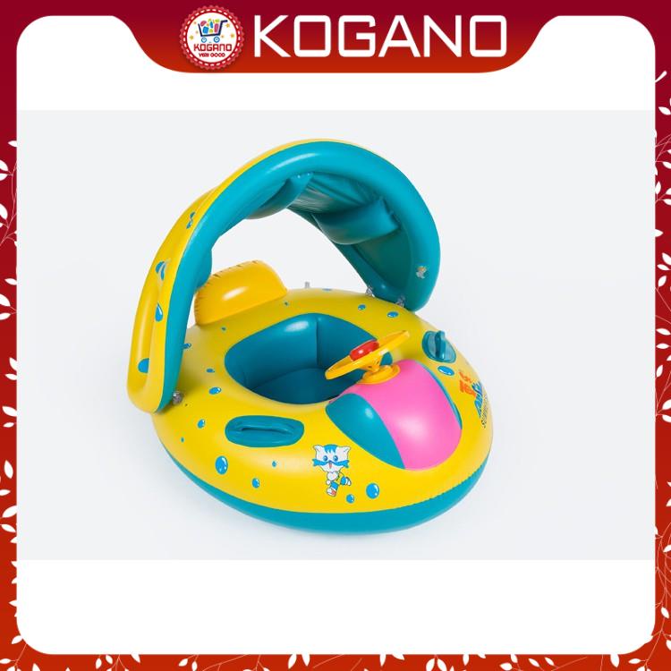 Phao Bơi Trẻ Em KOGANO Dáng Du Thuyền Xỏ Chân Chống Lật An Toàn Cho Bé Có Mái Che, Còi Bấm SS-001123