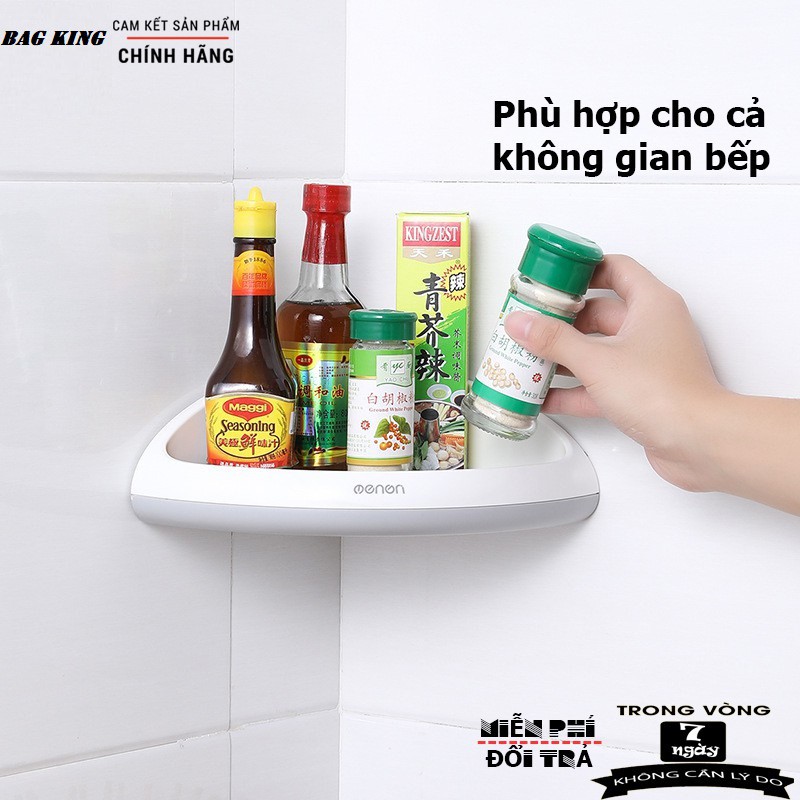 (Ảnh thật) Kệ góc nhà tắm dán tường cao cấp Kệ đựng mỹ phẩm đa năng - Thương Hiệu Nhật Bản Oenon