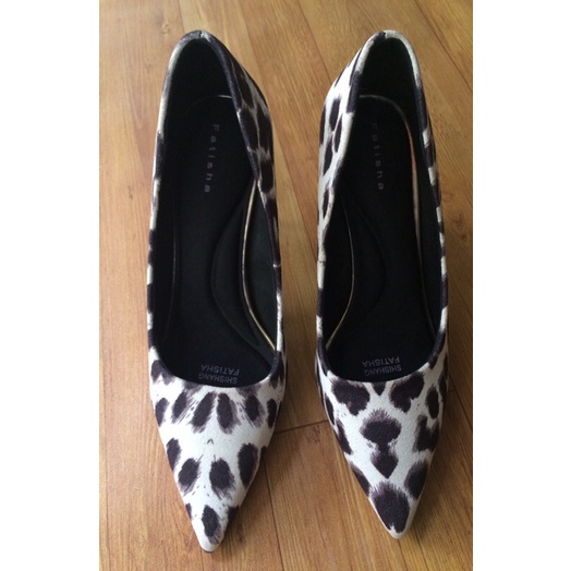 THANH LÝ G88 Giầy cao gót họa tiết da báo Size 34.5