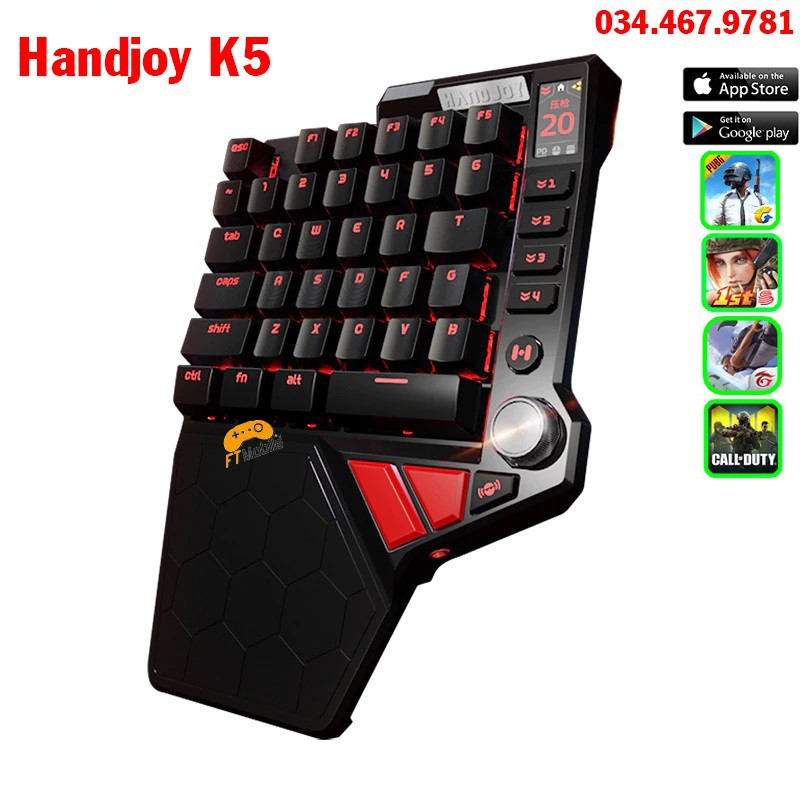 [Giảm giá thần tốc] Handjoy K5 - Bàn phím cơ hỗ trợ chơi mọi game trên mobile | FTMOBILE