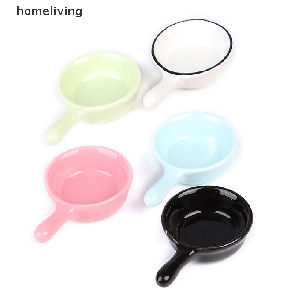 1 Nồi Sứ Nấu Ăn Mini 9.5 * 6cm Tỉ Lệ 1 / 6 Trang Trí Nhà Búp Bê