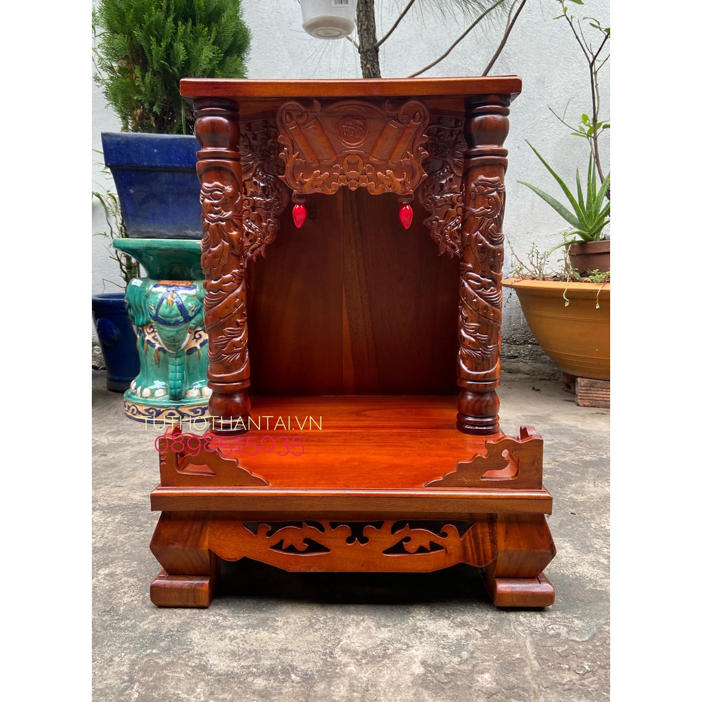 Bàn thờ thần tài ông địa gỗ Tràm ngang 48 X 68CM