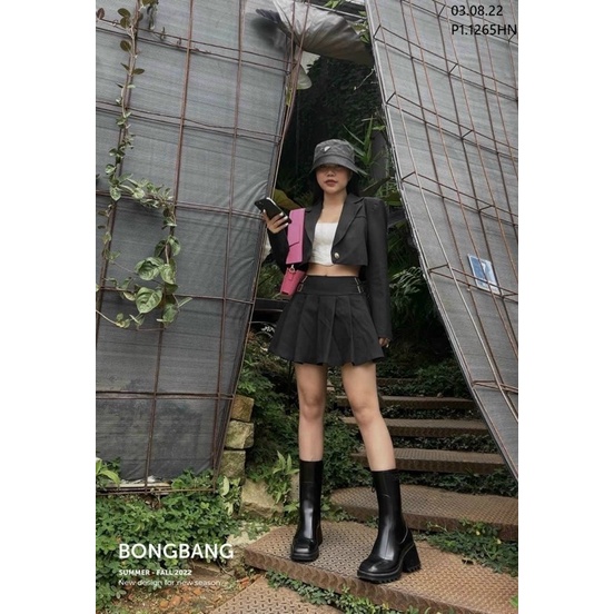 SET VEST 3 MÓN DÀY NẶNG TAY MIX CHÂN VÁY KHUY EO SIÊU PHẨM