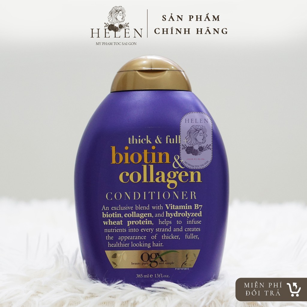 Cặp Dầu Gội Xả Biotin Collagen OGX 385ML | Ngăn Rụng Tóc, Kích Thích Mọc Tóc | Hàng Chính Hãng