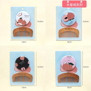 gương mini kèm lược gỗ