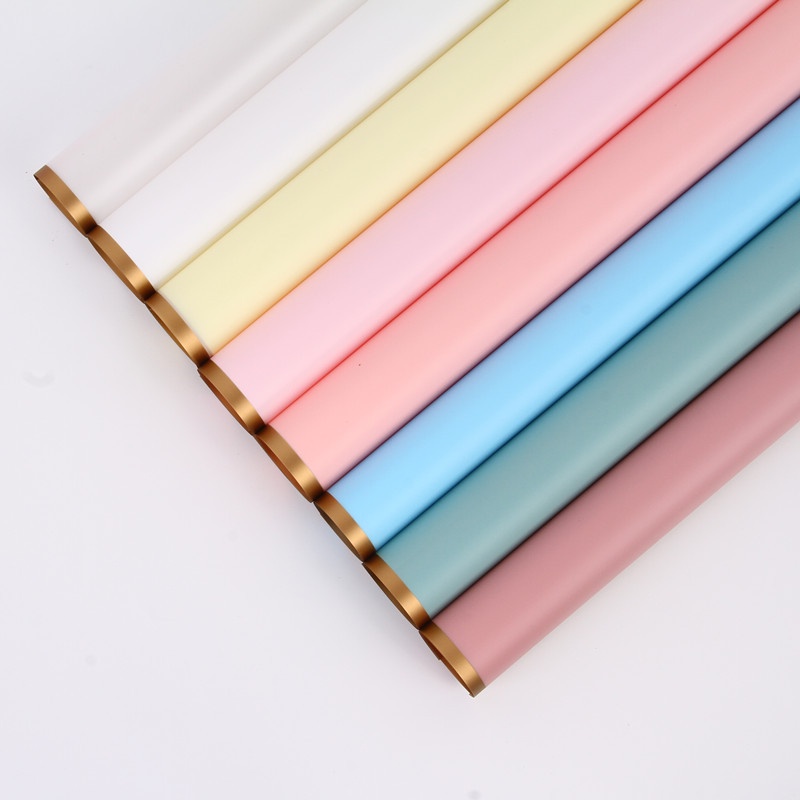 Giấy Gói Hoa Bóng Mờ Viền Đồng Cao Cấp Không Thấm Nước Tập 20 Tờ Chất Dày Dặn