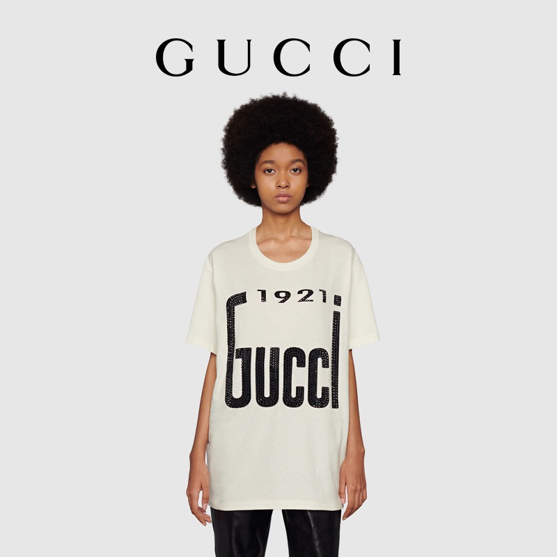 Áo Thun Cotton In Họa Tiết Gucci G uc-ci 19"