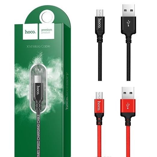 ( Cổng Micro ) Cáp sạc nhanh Android Hoco X14 Micro dây dù chống đứt dài 1M, 2M Chính Hãng